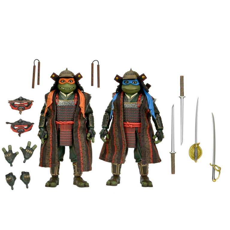 NECA Teenage Mutant Ninja Turtles 3 (Movie) - 7 inch Scale Action Figures - Leonardo & Michelangelo 2 Pack, Size: 7 Figures, Brown