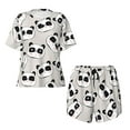 thumbnail image 4 of Naloa Cute Panda Women's Short-Sleeved Pajama Set, Loungewear, Summer pajamas, Breathable Cozy - Small, 4 of 9