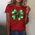 thumbnail image 2 of Annhoo Womens St Patricks Day T-Shirt Shamrock Print Crewneck Short Sleeve Tops Spring Summer Clothes, 2 of 5