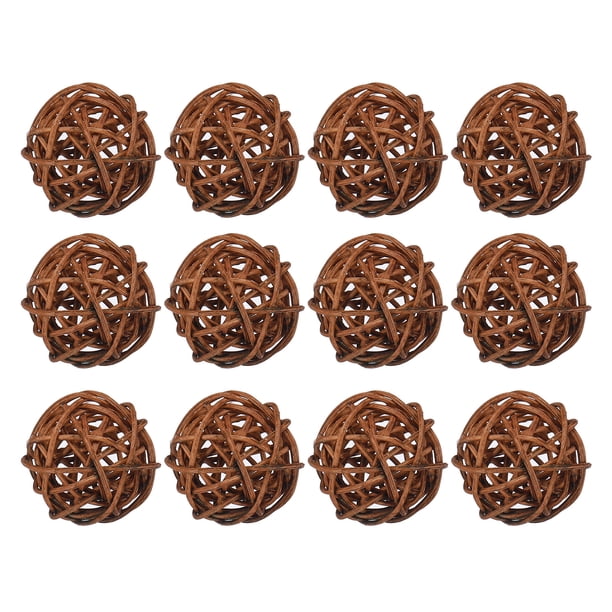 Bolas decorativas de mimbre Unique Bargains 20 Uds 1,2 Pulgadas marrón
