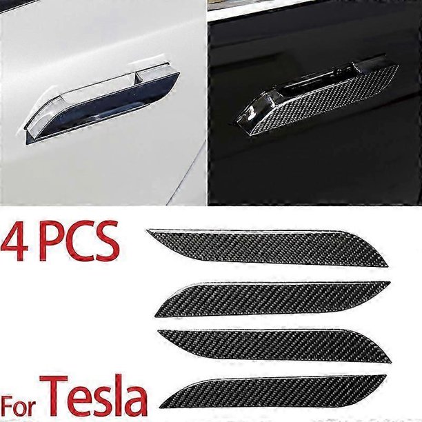 4 Pcs Carbon Fiber Car Exterior Door Handle Cover For Tesla Model S Trim Car Door Handle Protector Sticker Premium Durable
