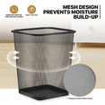 thumbnail image 2 of MoNiBloom 2pcs 5 Gallon Open Top Iron Mesh Trash Can, Rectangle Waste Paper Basket, Non-Slip Base Wire Dustbin for Office Living Room Bathroom, Black, 2 of 9