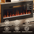thumbnail image 4 of Bestier 71" Fireplace TV Stand with 36" Electric Fireplace, LED Lighting, and Storage Entertainment Center Console Table for TVs up to 80", Gray Wash, 4 of 10