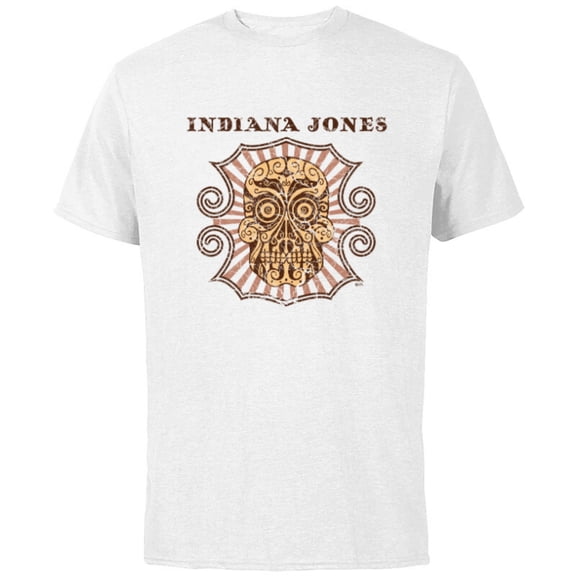 Lucasfilm Indiana Jones Golden Skull Logo - Short Sleeve Cotton T-Shirt for Adults - Customized-White