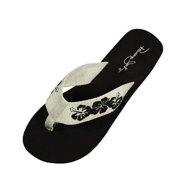 Panama Jack Ladies Flip Flop Sandal Black/White / Medium