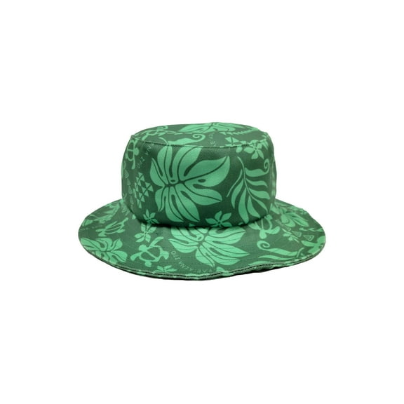ISLAND CREW HAWAII BUCKET HAT: Honu Monstera Green