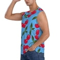 thumbnail image 3 of Bixox Men's Cherry Printed Shirt Sleeveless Fitness Tank Top-Small, 3 of 7