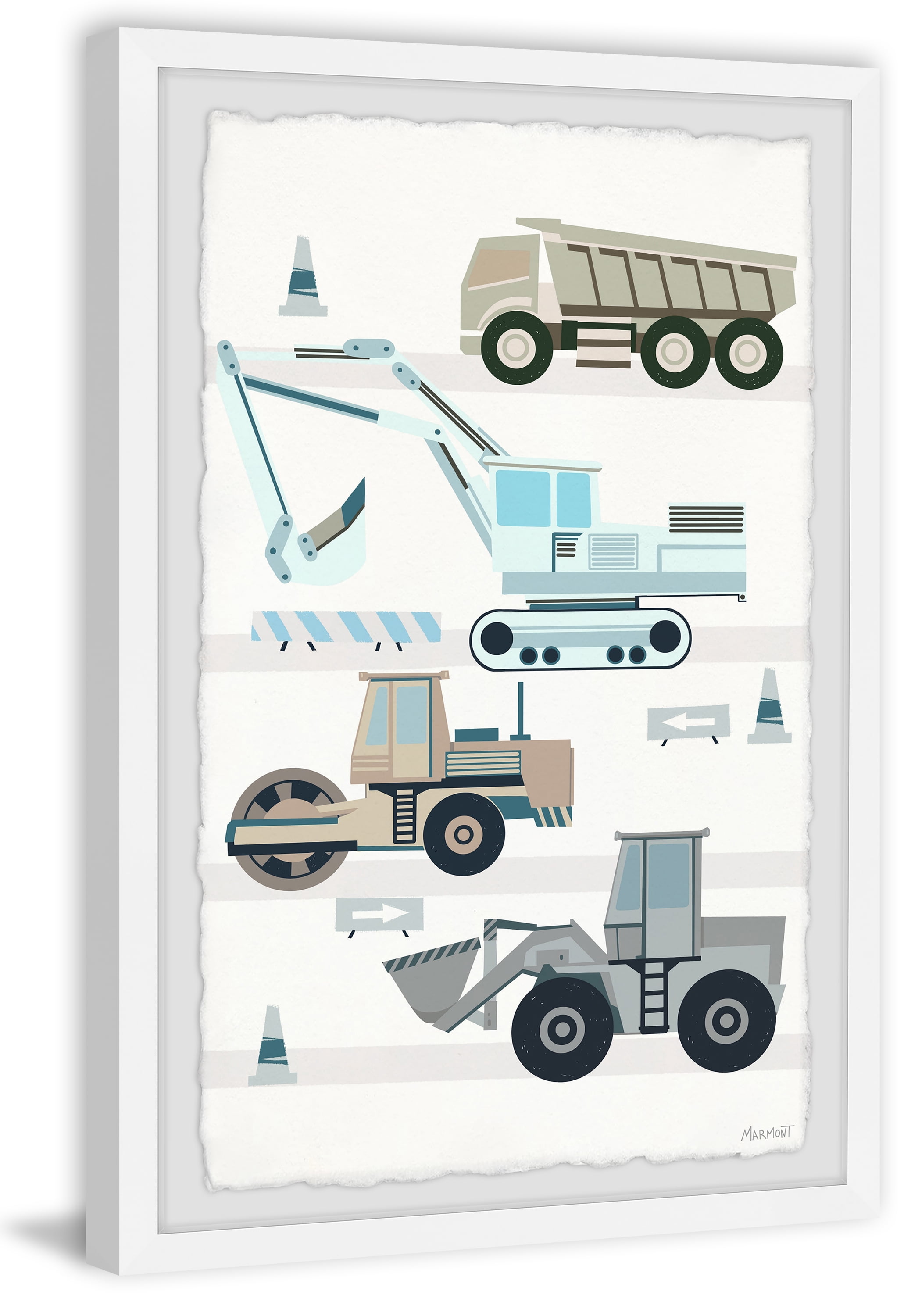 Marmont Hill Road Construction Machines Framed Wall Art