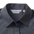 thumbnail image 2 of Russell Collection- Camisa de manga corta de popelín y poliéster/algodón de fácil cuidado para mujer (Gris militar), 2 of 2