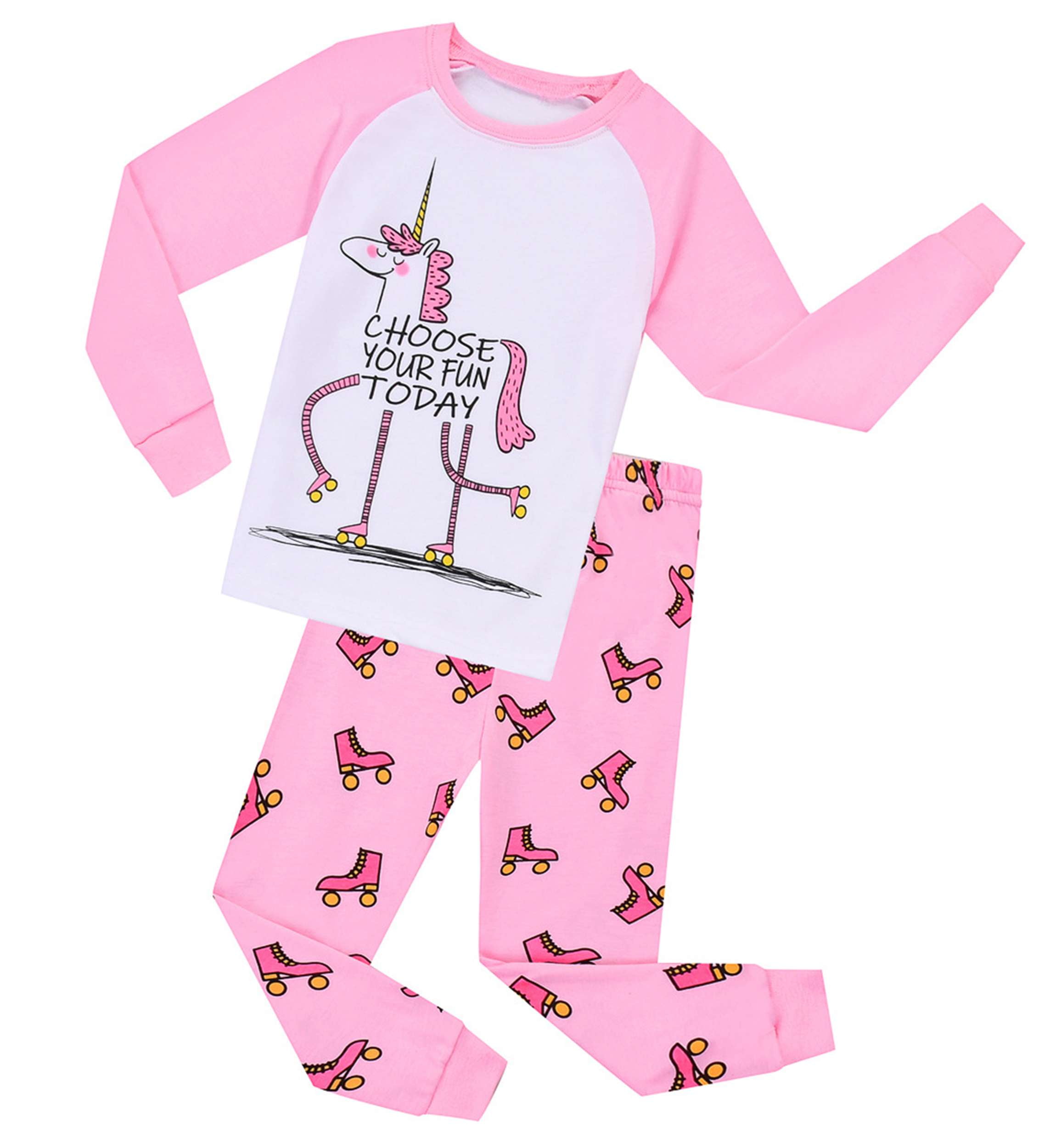 Aolyty Toddler Girls Pajamas Skate shoe Cotton 2 Piece Pajama Sets 4T