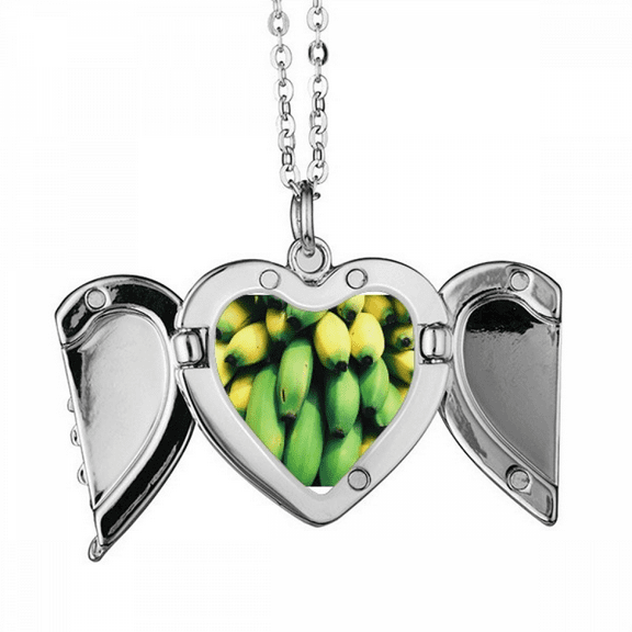 fresh fruits yellow banana picture angel wings necklpendant fashion