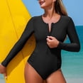 thumbnail image 4 of Warop Women's Long Sleeve One-Piece Swimsuit, with Built-in Bra and No Underwire, Modest for Surfing, Diving and Beach Activities, 4 of 5