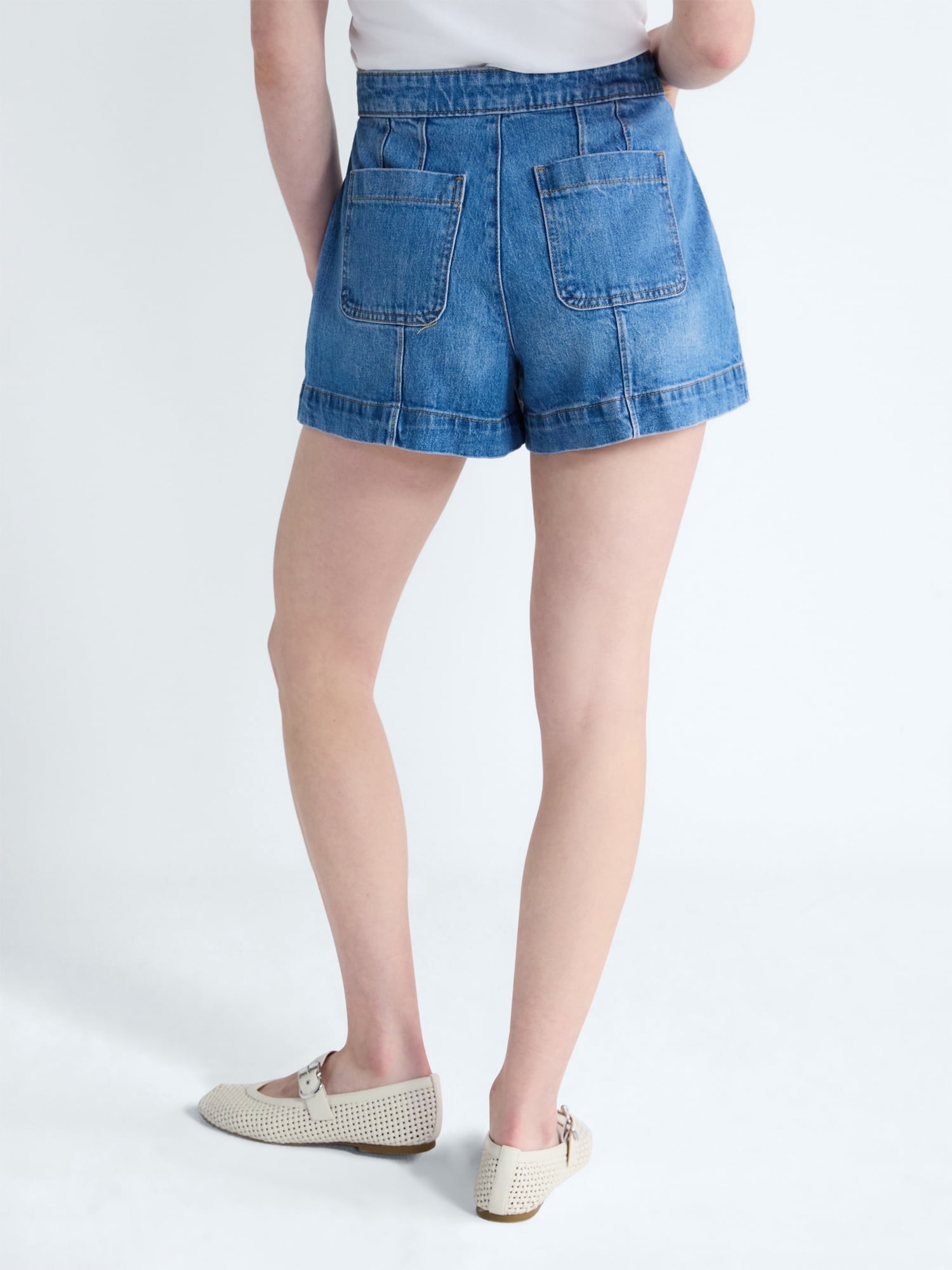 Free Assembly Women's Patch Pocket Denim Shorts, 3" Inseam, Sizes 0-18