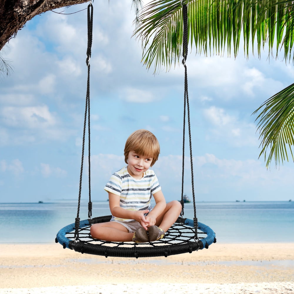 CIPACHO Kids Round Web Swing, Outdoor Tree Swing for Children with Adjustable Ropes, Yard Swing for Backyard CIPACHO Kids Round Web Swing, Outdoor Tree Swing for Children with Adjustable Ropes, Yard Swing for Backyard