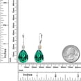 thumbnail image 6 of Gem Stone King 925 Silver and 10K Yellow Gold Green Nano Emerald and White Moissanite Dangle Earrings for Women | 19.14 Cttw | Gemstone May Birthstone | Pear Shape 18X13MM, 6 of 6