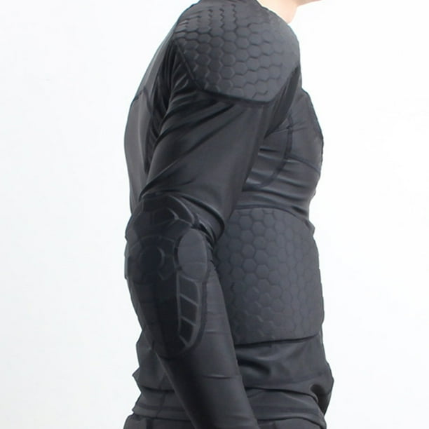Chemise de Compression Rembourrée pour Hommes Chemise Protectrice Protecteur de Poitrine pour Football Paintball Baseball