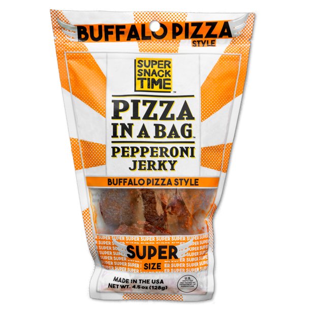 Super Snack Time Pizza in a Bag Buffalo Pizza Style Pepperoni Jerky Super Size, 4.5 Oz