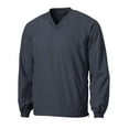 thumbnail image 5 of Sport-Tek Men's Rib Knit V-Neck Collar Soft Raglan Wind Shirt, 5 of 6