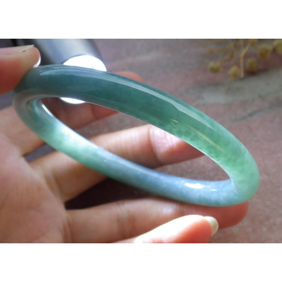 Icy Green Natural A JADE Jadeite Bangle Bracelet 58 mm 685819 TN