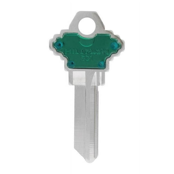 Hillman 5938071 Color Plus House of Office SC1-Single Sided Universal Key Blank, Green - Pack of 5