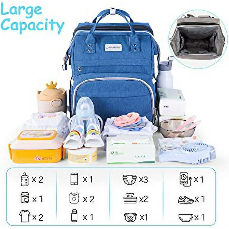 Baby Diaper Bag Backpack with Changing Station Diaper Bags for Baby Bags  for Boys Girl Diper Bag with Bassinet Bed Mat Pad Men Dad Mom Travel  Waterproof Stroller Straps Large Capacity 
