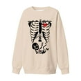 thumbnail image 3 of Pregnancy Announcement Halloween Skeleton Sweatshirts for Women Long Sleeve Crewneck Funny Maternity Sweatshirt Pullover, 3 of 4