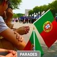 thumbnail image 6 of G128 50 Pack Handheld Portugal Portuguese Stick Flags | 8x12 In | Printed 150D Polyester, Country Flag, Solid Wooden Stick, Spear Gold Tip, 6 of 10