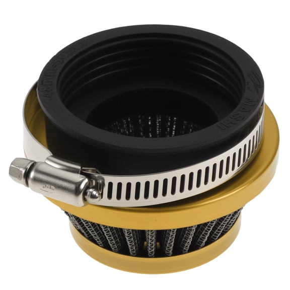Unique Bargains Motorcycle Air Filter Universal 50mm Air Intake Cleaner Mesh Rubber Metal Air Filter Replacement for Dirt Pit Bike ATV Scooter Moped Go Kart Gold Tone