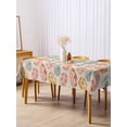 thumbnail image 3 of Easter Rectangle Tablecloth, Country Spring Watercolor Leaves Floral Eggs Waterproof & StainResistant Tablecloth, Washable Oil-proof Table Cover for Dining/Party/Wedding/Camping/Buffet 60x120 In, 3 of 9