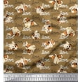 thumbnail image 1 of Soimoi Viscose Chiffon Fabric Love Text & Puppies Dog Print Fabric by the Yard 42 Inch Wide, 1 of 1