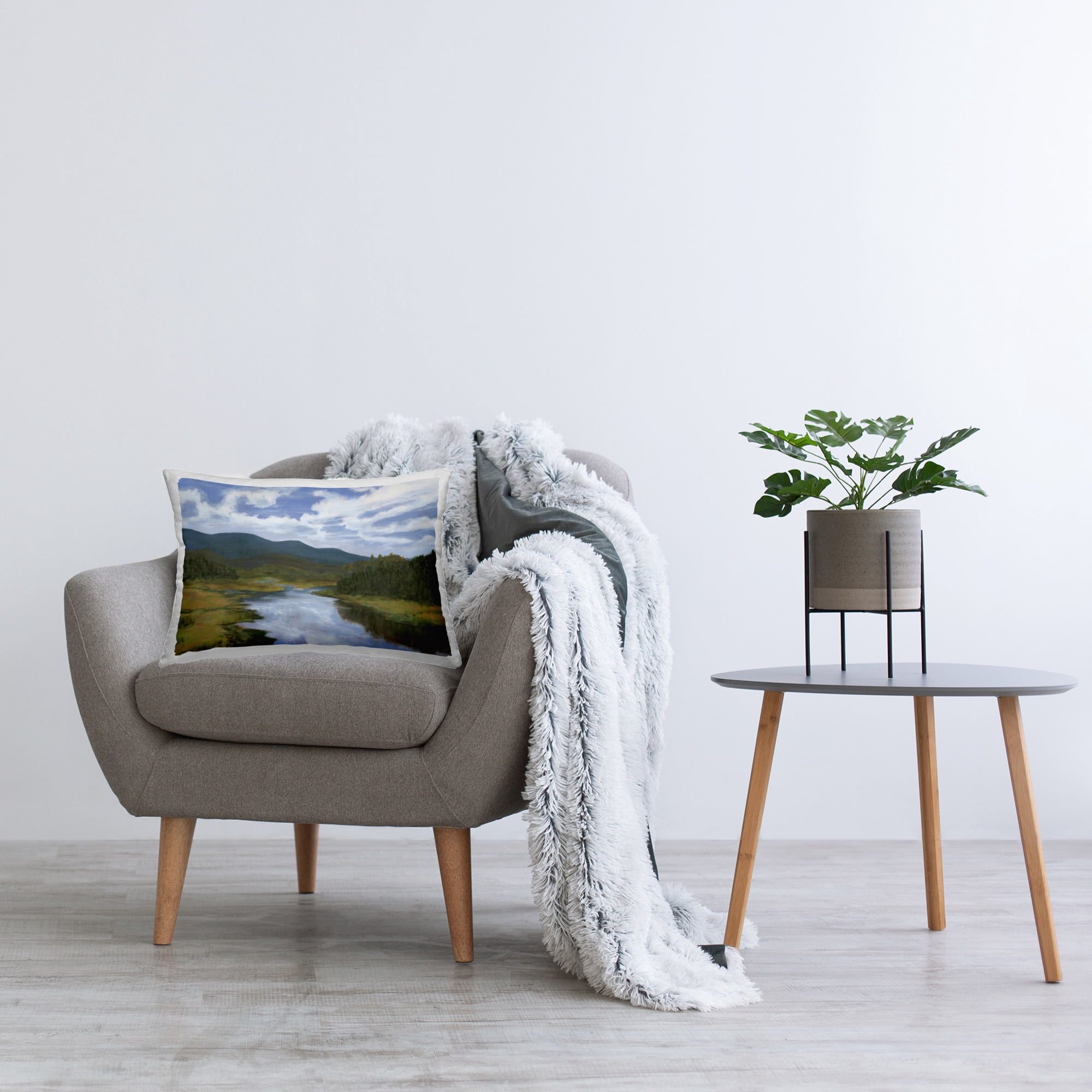 Stupell Industries Mountain Stream Reflection Decorative Printed Throw Pillow Design by Michael Willett