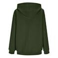 thumbnail image 6 of Men's Jacquard Solid Hoodie Cuffed Long Sleeve Crewneck Quarter Zip Pullover Top with Pockets Olive Green 2XL, 6 of 7