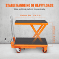 thumbnail image 3 of Hydraulic Lift Table Cart 330lbs Capacity, 28.5" Lift Height, Manual Scissor Lift, 4 Wheels, Non-Slip Pad, Material Handling & Transportation, 3 of 6