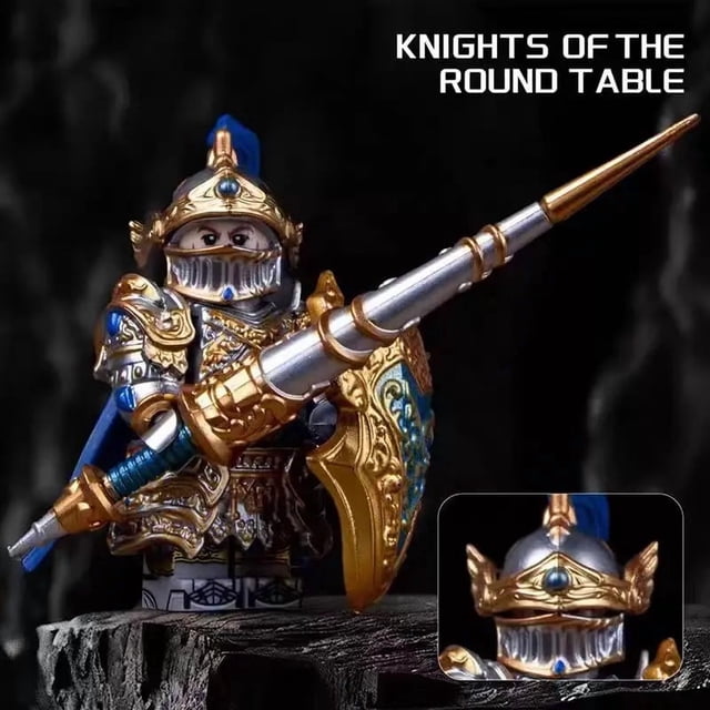 Medieval Round Table Knights Building Blocks Set, Warrior Berserk Style Action Figure Model, Compatible DIY Assembled Puzzle Bricks Toy, Collectible Gift for Kids & Hobbyists
