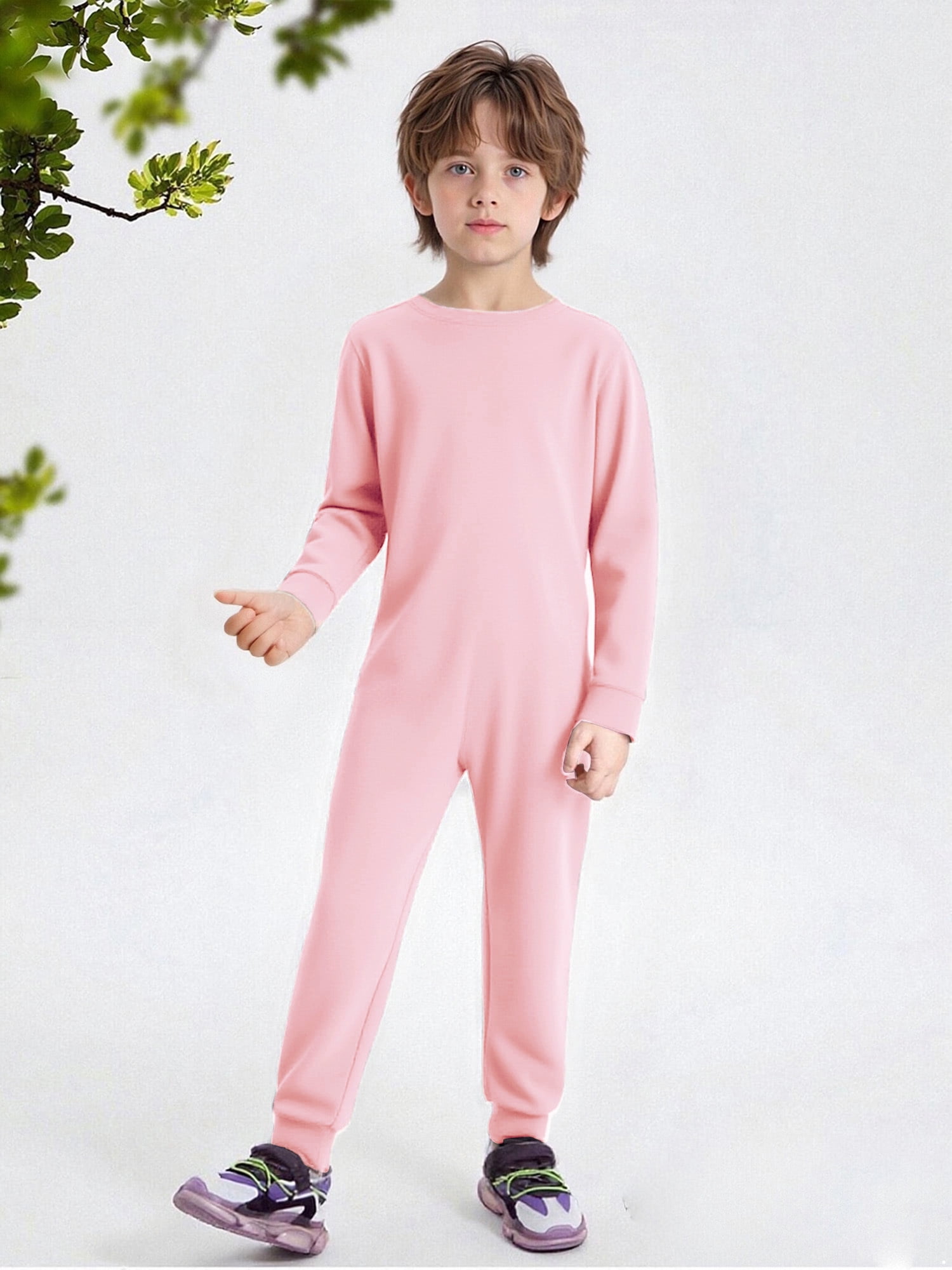 inlzdz Special Needs Adaptive Clothing for Children Cotton Long Sleeve Anti-strip Jumpsuit Onesie Orange Pink 10