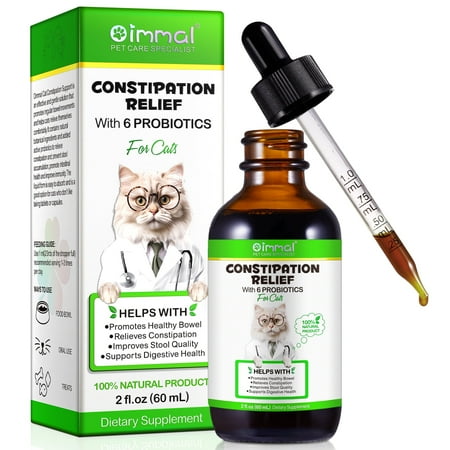 Cat Constipation Relief, Constipation Relief for Cat, Cat Laxative Constipation Relief, 100% Natural Cat Laxative with 6 Probiotics Cat Stool Softener, Promotes Digestive Health - 2 fl oz