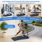 3.5HP Foldable Walking Pad with Incline & Handle, LED Display, 0.6-10MPH, 400LBS Capacity Portable Treadmill for Home Workouts