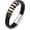 Black&gold1, variant on Leather Bracelet for Men Braided Cuff Wristband Stainless Steel Clasp in Silver and Gold Jewellery Gift