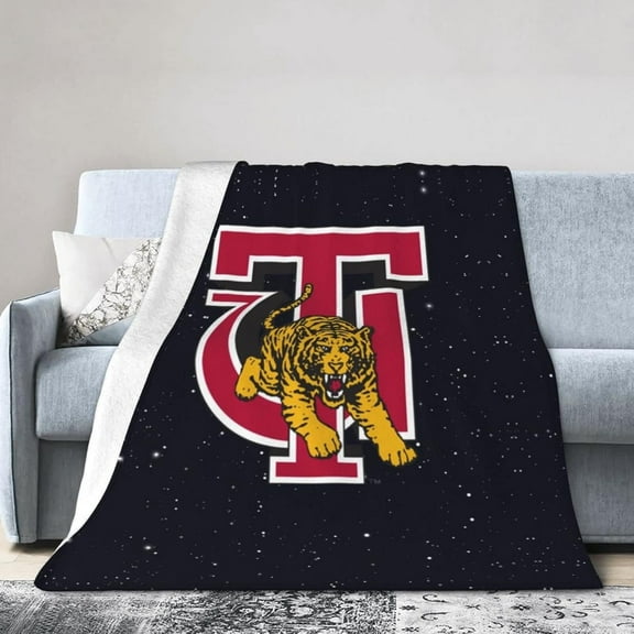 Tuskegee A University Logo Fleece Blanket, Very Soft Microfiber Flannel Blanket for Couch Warm and Cozy for All Seasons