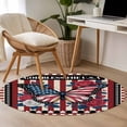 thumbnail image 4 of Round Rugs 4Ft, Independence Day Round Area Rug Washable Indoor Throw Carpet, Red Blue U.S Flag Butterfly Flowers Striped Soft Non Slip Circle Rug for Kitchen Nursery Room Home Decor Aesthetic, 4 of 8