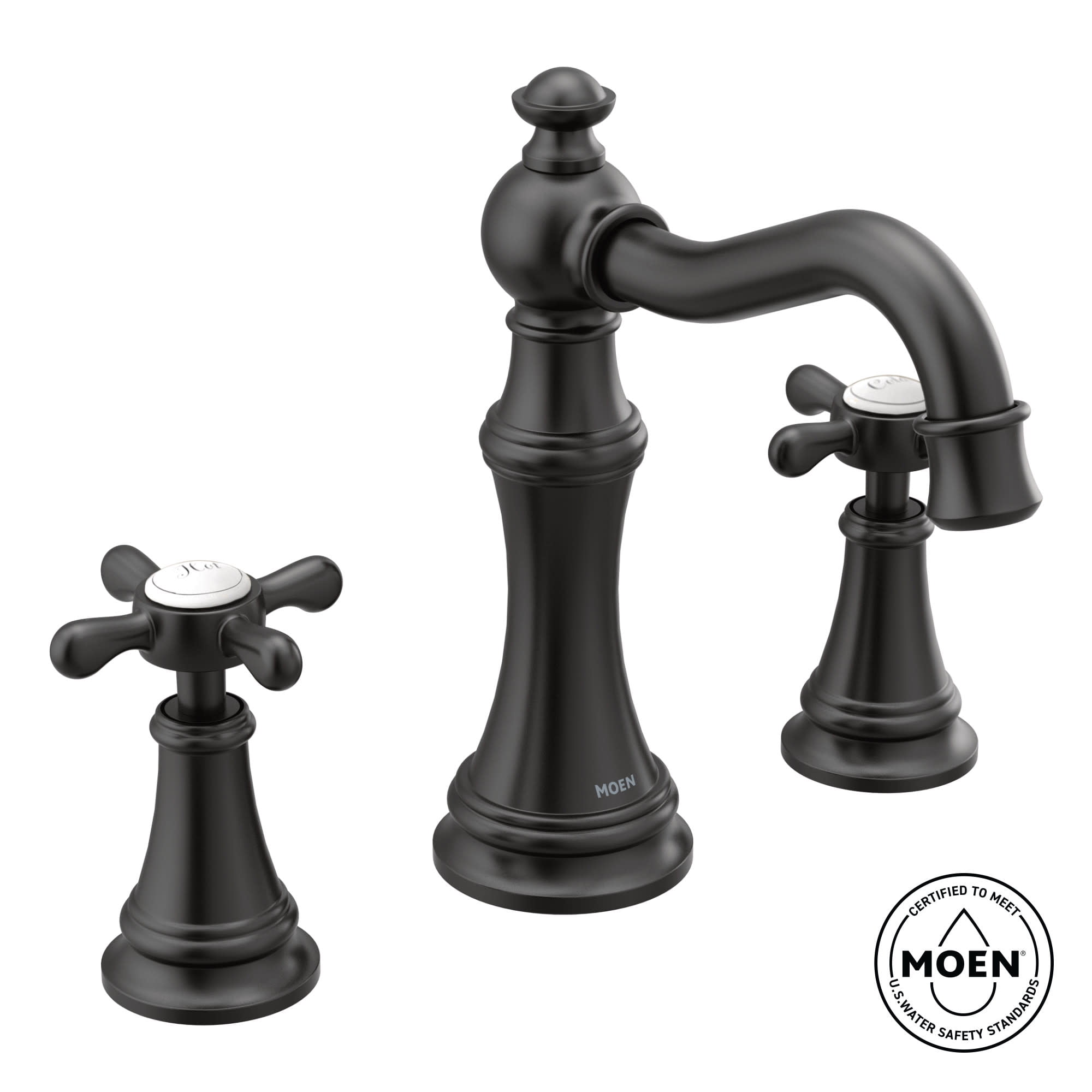 Monna② Zyla Chrome two-handle high arc bathroom faucet – Moen