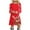 Red, variant on Christmas Dress Christmas Outfits for Women Christmas Womens Long Sleeve Crew Neck Deer Printed Soft Dress Fashion Party Swing Dress