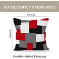 thumbnail image 4 of Modern Art Geometric Pillow Cover, Decorative Throw Pillow Covers Red Black Grey Abstract Artwork Cushion Cover for Bedroom Sofa Living Room 20 x 20 Inch Set of 2, 4 of 6