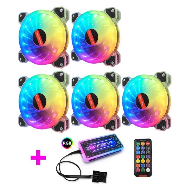 Ventilador de refrigeración de chasis Ventilador de 12 cm, silencioso y colorido que brilla en la oscuridad para computadora de escritorio, ventilador RGB silencioso