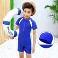 thumbnail image 3 of URMAGIC Boys Girls One Piece Swimsuit, Little Kid Bathing Suit Zipper Rash Guard Sunsuit Short Sleeve Swimming Suit Surfing Bodysuit 5-14 Years, 3 of 11