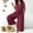 Wine, variant on OGLCCG Women's V Neck Cotton Linen Jumpsuits Button Up Loose Summer Sleevelsss Wide Leg Rompers with Pockets Casual Vacation Overalls,XXXL,Blue