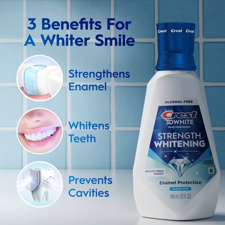 Crest 3D White Strength Whitening Fluoride Mouthwash photo 3