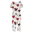 thumbnail image 5 of TIMIFIS Ensembles de Pyjama pour Femmes 2 Pcs - Pyjamas de la Saint-Valentin pour Femmes - Ensembles de Pyjamas pour Dames Manches Courtes Col Rond Haut et Pantalons Capris Ensembles de Détente, 5 of 5