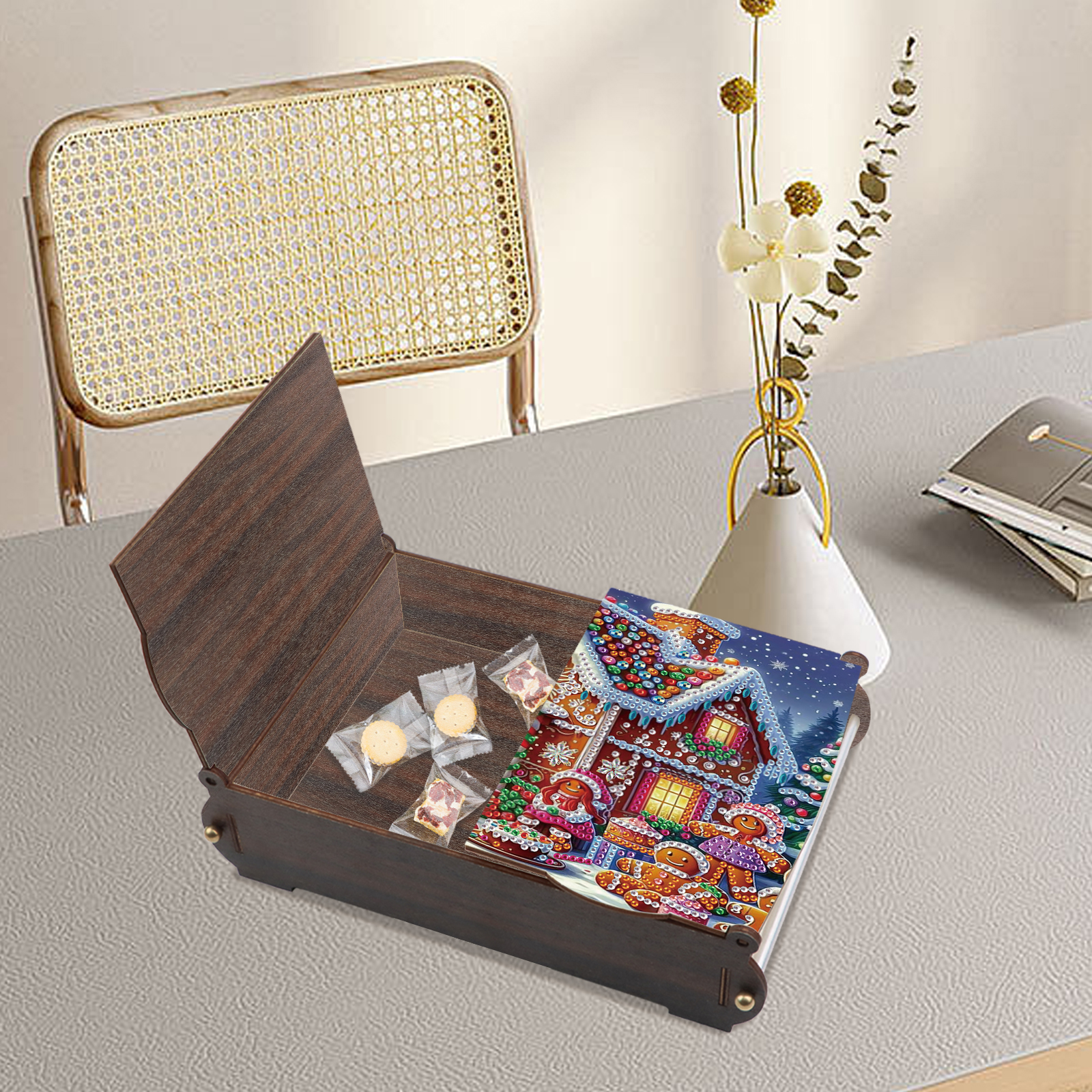 Diamond Painting Kit Storage Box Christmas House DIY Multi-Purpose Craft Storage Box Ideal for Home Offices and Holiday Gifts