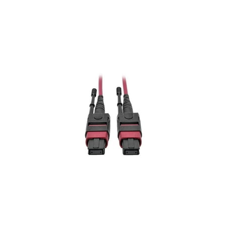 UPC: 0037332200266 | Tripp Lite MTP/MPO Multimode Patch Cable 12 Fiber 40 GbE 40GBASE-SR4 OM4 Plenum-Rated (F/F) Push/Pull Tab Magenta 1 m (3.3 ft.) (N845-01M-12-MG)